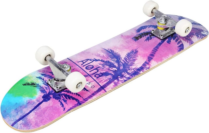 asktom Skateboards for Beginners Kids Boys Girls and Adults 31"x8" Pro Complete Skateboard 8 Layers Maple Wood, Double Kick Concave, Fascinating Cool, Solid&Durable - Image 3